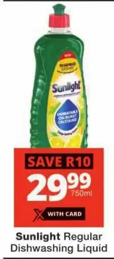 Checkers Sunlight Regular Dishwashing Liquid offer