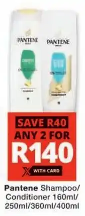 Checkers Pantene Shampoo/Conditioner offer
