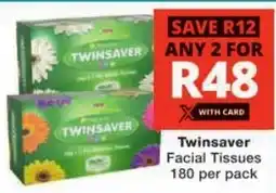Checkers Twinsaver Facial Tissues offer