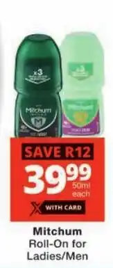Checkers Mitchcutt Roll-On for Ladies/Men offer