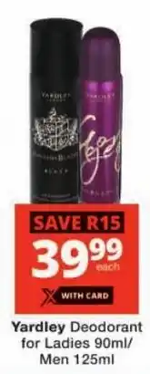 Checkers Yardley Deodorant for Ladies offer