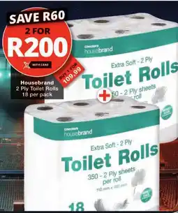 Checkers Checkers housebrand Extra Soft - 2 Ply Toilet Rolls offer