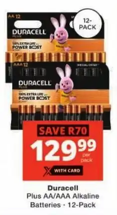 Checkers Duracell Plus AAA/AA Batteries offer