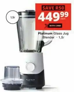 Checkers Platinum Glass Jug Blender offer