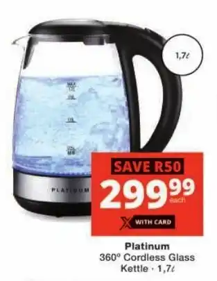 Checkers Platinum 360° Cordless Glass Kettle offer