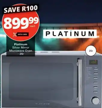 Checkers Platinum Silver Mirror Microwave Oven offer