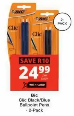 Checkers Bic Clic Black/Blue Ballpoint Pens offer