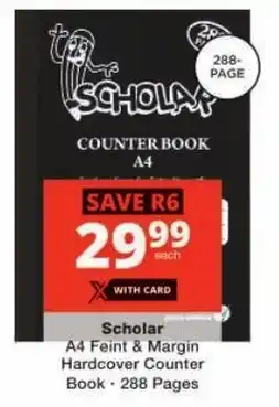 Checkers Scholar A4 Feint & Margin Counter Book offer