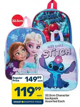 Pick n Pay 32.5cm Character backpack Assorted offer