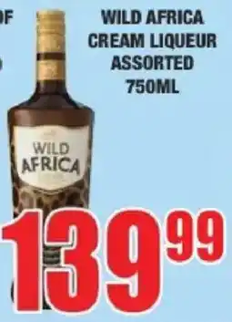 Boxer Liquors WILD AFRICA CREAM LIQUEUR Assorted offer