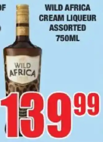 Boxer Liquors WILD AFRICA CREAM LIQUEUR Assorted offer