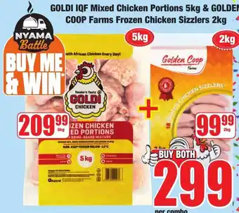 Boxer Superstores GOLDI IQF Mixed Chicken Portions & GOLDEN COOP Farms Frozen Chicken Sizzlers offer