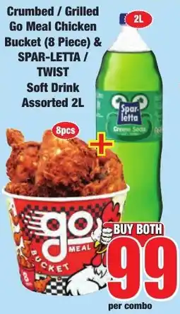 Boxer Superstores Crumbed / Grilled Go Meal Chicken Bucket & SPAR-LETTA Soft Drink Assorted offer