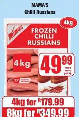 Boxer Superstores Mama's Frozen Chilli Russians offer