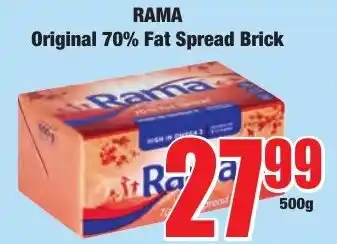 Boxer Superstores RAMA Original 70% Fat Spread Brick offer