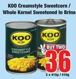 Boxer Superstores KOO Creamstyle Sweetcorn offer