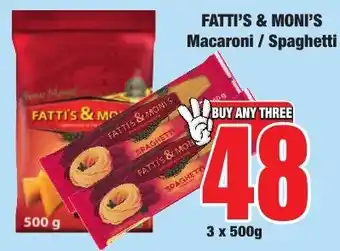 Boxer Superstores FATTI'S & MONI'S Macaroni / Spaghetti offer