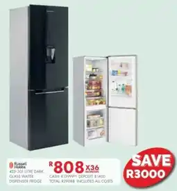 Beares Russell Hobbs Dark Glass Water Dispenser Fridge offer