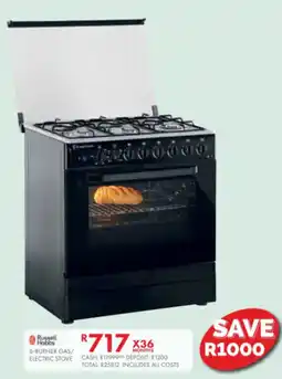 Beares Russell Hobbs 6-BURNER GAS/ELECTRIC STOVE offer