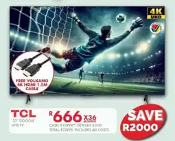 Beares TCL 55" Google UHD TV offer
