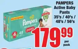 Boxer Superstores Pampers Active Baby Pants offer