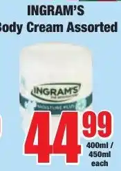 Boxer Superstores INGRAM'S Body Cream Assorted offer