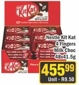 J&E Cash and Carry Nestle Kit Kat 4 Fingers Milk Choc offer