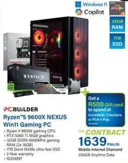 Incredible Connection PCBUILDER Ryzen™5 9600X NEXUS Win11 Gaming PC offer