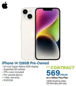 Incredible Connection iPhone 14 128GB Pre-Owned offer