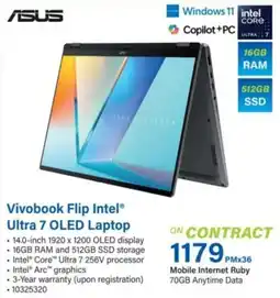 Incredible Connection Vivobook Flip Intel Ultra 7 OLED Laptop offer