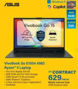 Incredible Connection VivoBook Go E1504 AMD Ryzen 5 Laptop offer