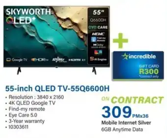 SKYWORTH QLED+ 55-inch QLED TV-55Q6600H