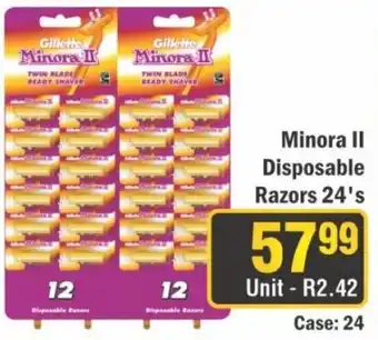 J&E Cash and Carry Gillette Minora II Disposable Razors offer