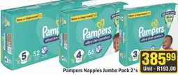 J&E Cash and Carry Pampers Nappies Jumbo Pack 2's offer
