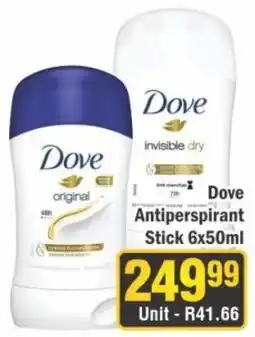 J&E Cash and Carry Dove Antiperspirant Stick offer