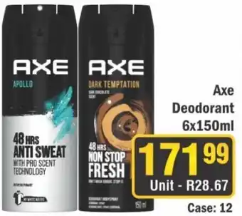 J&E Cash and Carry Axe Deodorant offer