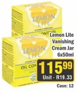 J&E Cash and Carry Lemon Lite Vanishing Cream Jar offer