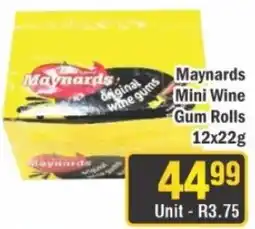 J&E Cash and Carry Maynards Mini Wine Gum Rolls offer