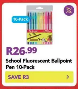Shoprite School Fluorescent Ballpoint Pen 10-Pack offer