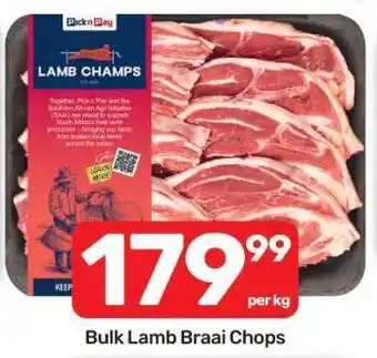 Pick n Pay Bulk Lamb Braai Chops offer