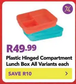 Shoprite Plastic Hinged Compartment Lunch Box All Variants each offer
