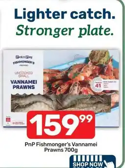 Pick n Pay PnP Fishmonger's Vannamei Prawns 700g offer