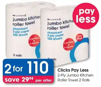 Clicks Clicks Jumbo Kitchen Roller Towel offer