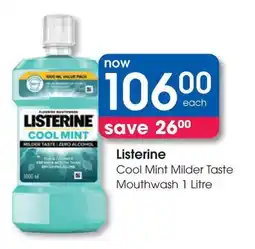 Clicks Listerine Cool Mint Milder Taste Mouthwash offer