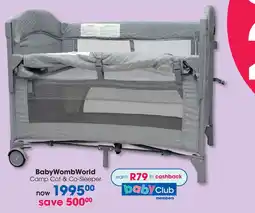 Clicks BabyWombWorld Camp Cot & Co-Sleeper offer