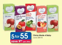 Clicks Clicks Made 4 Baby Juice offer
