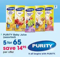 Clicks PURITY Baby Juice Assorted offer