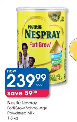 Clicks Nestlé Nespray FortiGrow School-Age Powdered Milk offer