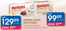 Clicks Huggies extra care new baby Disposable Nappies offer