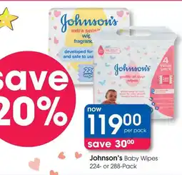 Clicks Johnson's Baby Wipes offer